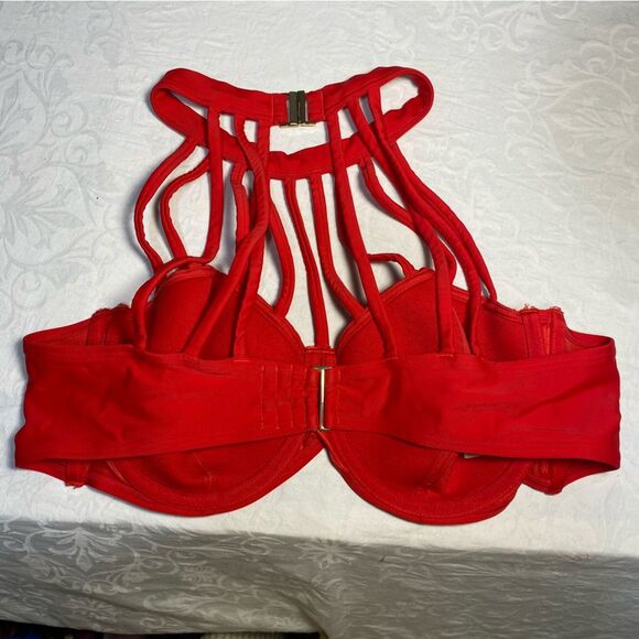 Enisa Contour Plus Bikini Top 40D Adore Me Super Strappy Chest Strap Swim Bra - Picture 8 of 8